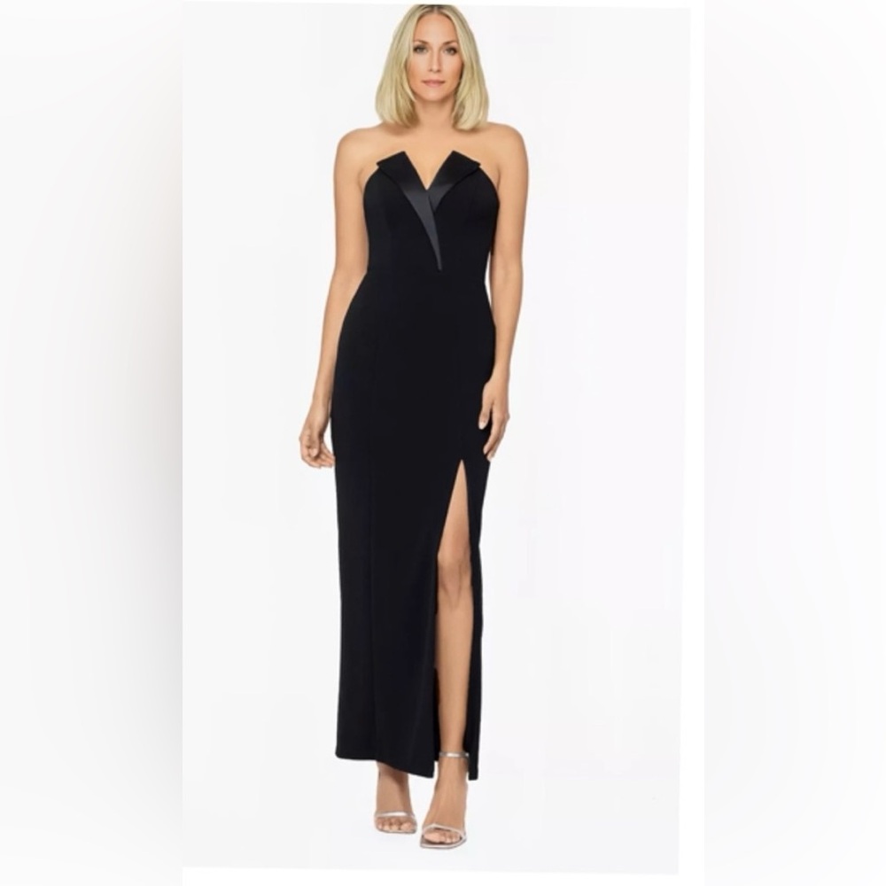 BA Nites Elegant Black Sleeveless Gown